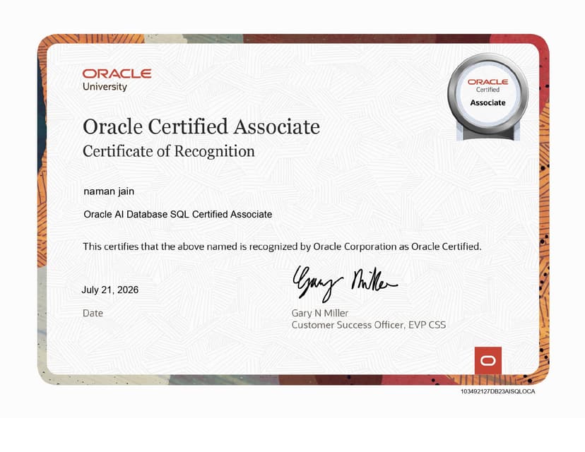 Oracle AI Database SQL Certified Associate